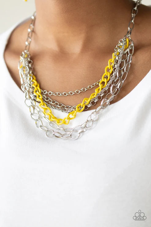 Paparazzi ♥ Color Bomb - Yellow ♥ Necklace