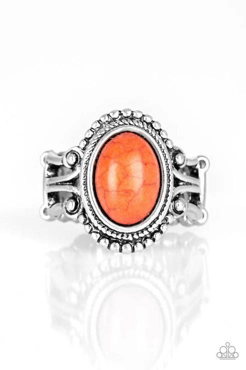 Paparazzi ♥ All The Worlds A STAGECOACH - Orange ♥ Ring