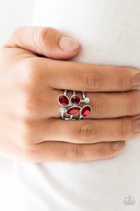 Paparazzi ♥ Metro Mingle - Red ♥ Ring