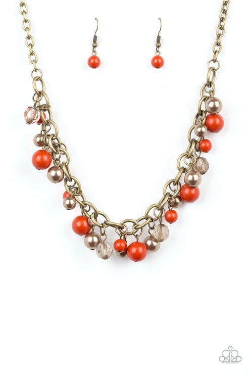 Paparazzi ♥ The GRIT Crowd - Orange ♥ Necklace