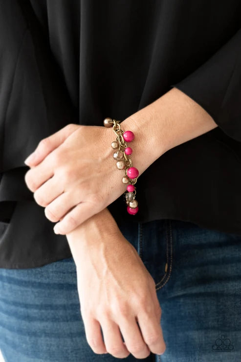 Paparazzi ♥ Grit and Glamour - Pink ♥ Bracelet