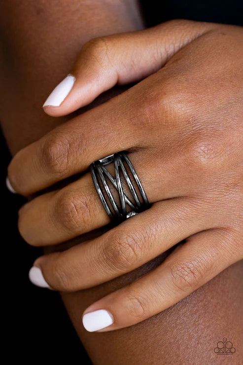Paparazzi ♥ Way Wayward - Black ♥ Ring