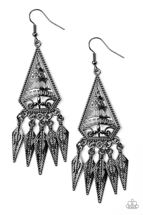 Paparazzi ♥ Me Oh MAYAN - Black ♥ Earrings