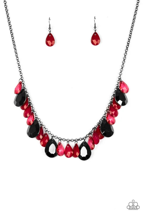 Paparazzi ♥ Hurricane Season - Red ♥ Necklace