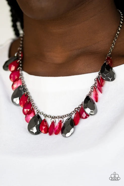 Paparazzi ♥ Hurricane Season - Red ♥ Necklace