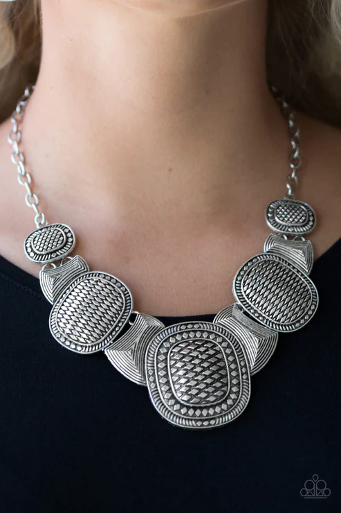 Paparazzi ♥ Prehistoric Powerhouse - Silver ♥ Necklace