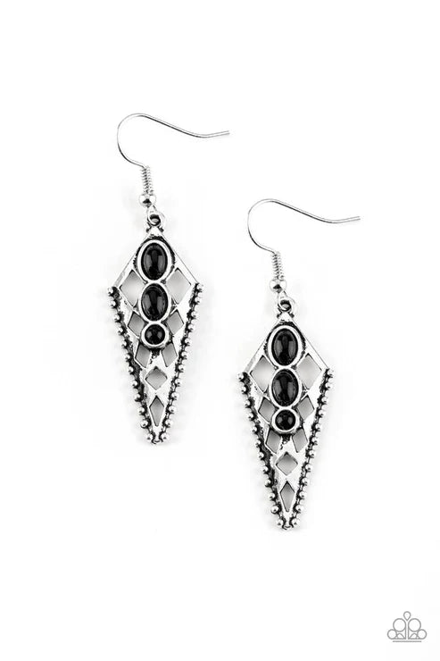 Paparazzi ♥ Terra Territory - Black ♥ Earrings