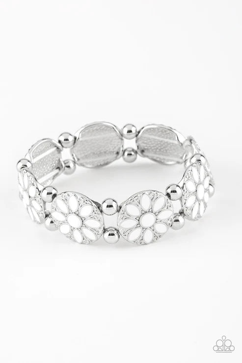 Paparazzi ♥ Dancing Dahlias - White ♥ Bracelet