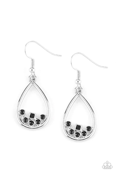 Paparazzi ♥ Raindrop Radiance - Black ♥ Earrings