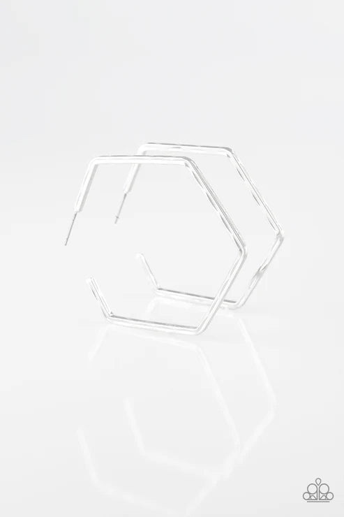 Paparazzi ♥ Metro Metric - Silver ♥ Earrings