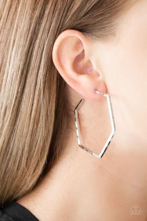 Paparazzi ♥ Metro Metric - Silver ♥ Earrings