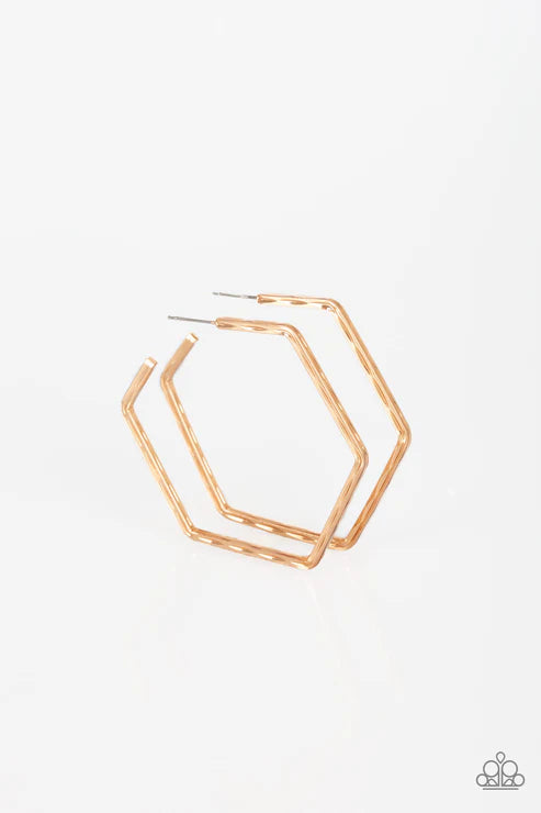 Paparazzi ♥ Metro Metric - Gold ♥ Earrings