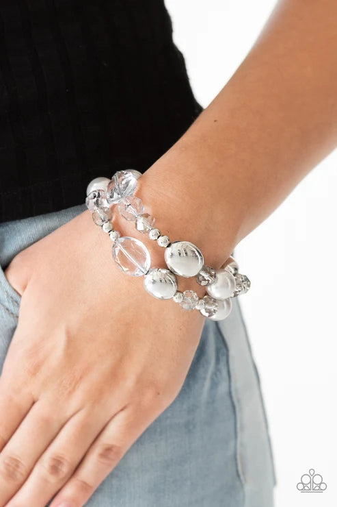 Paparazzi ♥ Downtown Dazzle - Silver ♥ Bracelet