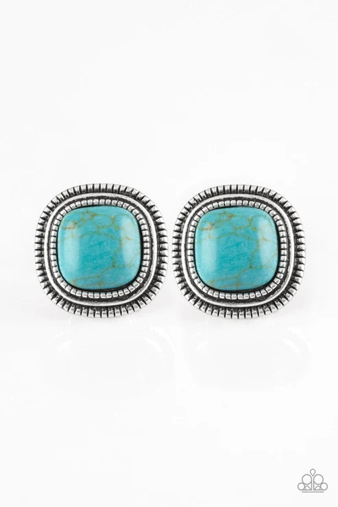 Paparazzi ♥ FRONTIER-Runner - Blue ♥ Post Earrings