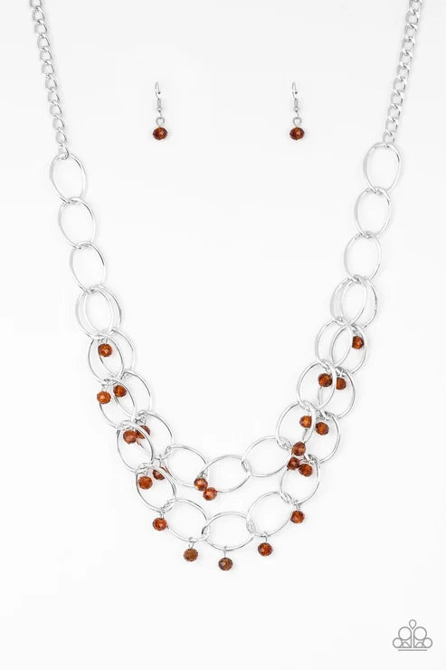 Paparazzi ♥ Yacht Tour - Brown ♥ Necklace