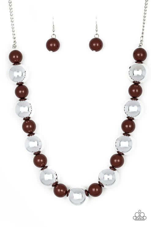 Paparazzi ♥ Top Pop - Brown ♥ Necklace