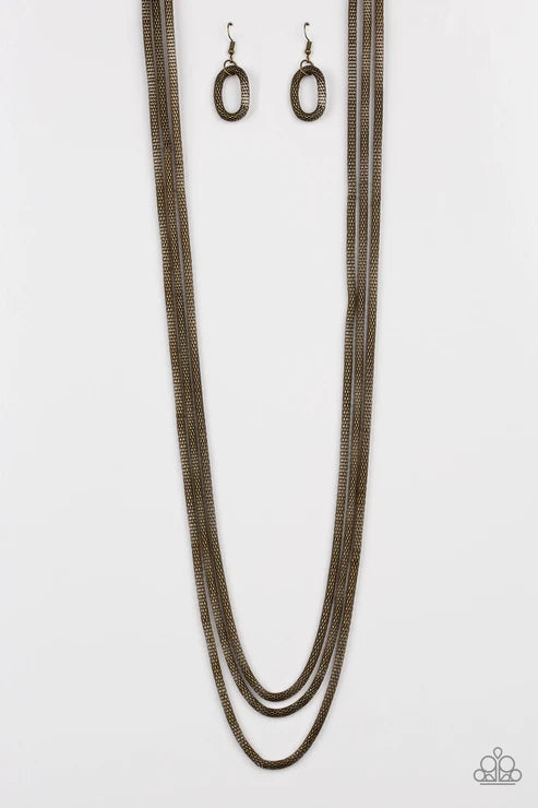 Paparazzi ♥ Street Sweep - Brass ♥ Necklace
