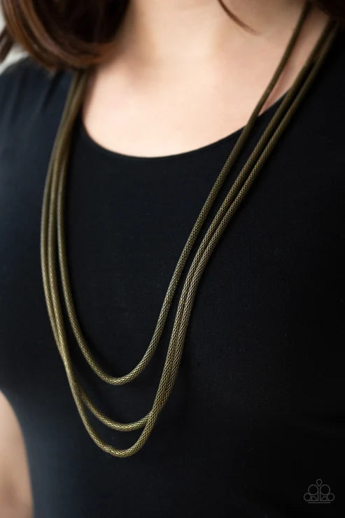 Paparazzi ♥ Street Sweep - Brass ♥ Necklace