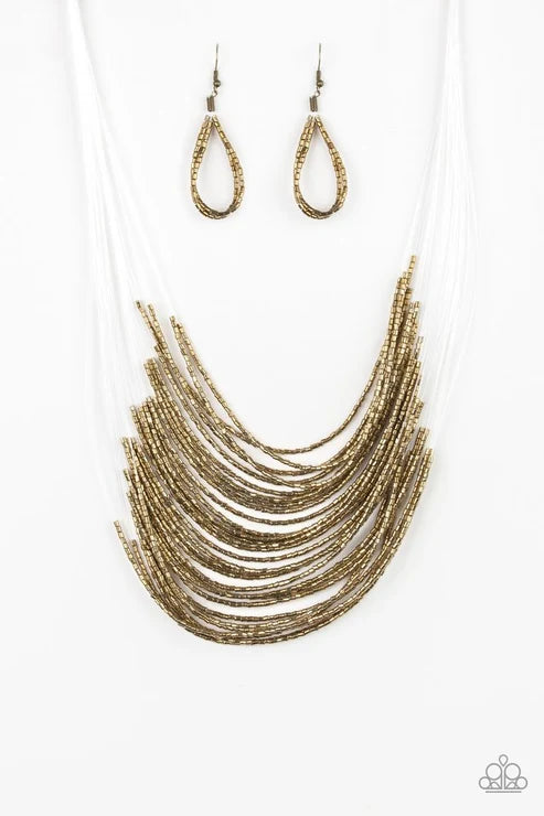 Paparazzi ♥ Catwalk Queen - Brass ♥ Necklace