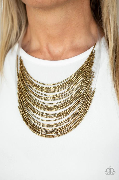 Paparazzi ♥ Catwalk Queen - Brass ♥ Necklace