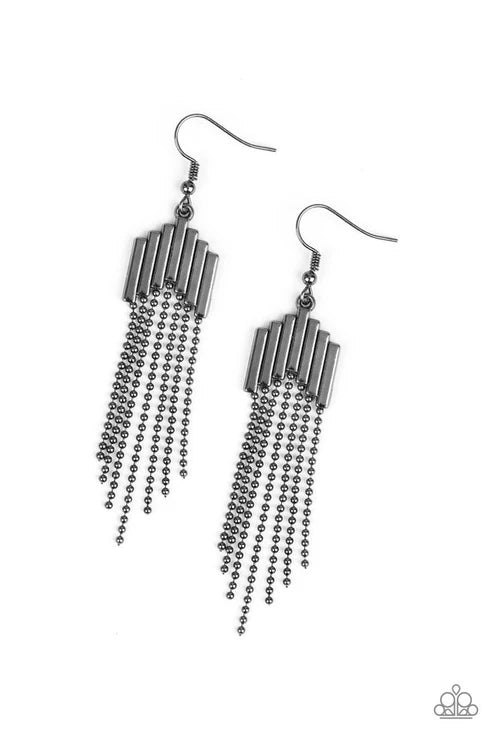 Paparazzi ♥ Radically Retro - Black ♥ Earrings