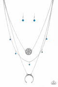 Paparazzi ♥ Lunar Lotus - Blue ♥ Necklace