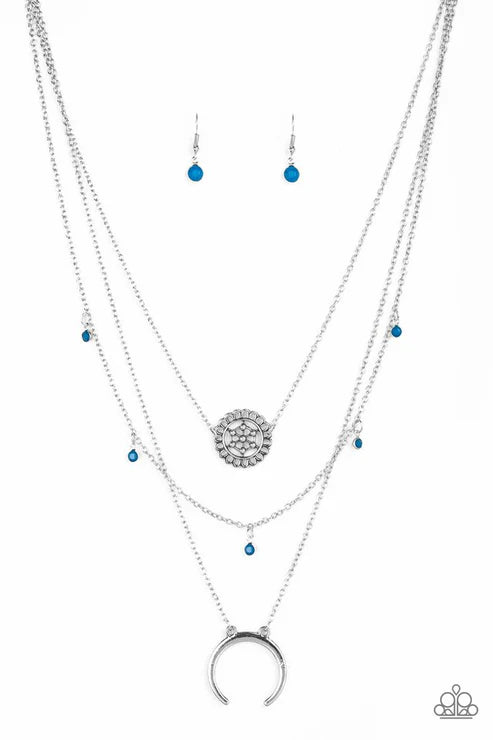 Paparazzi ♥ Lunar Lotus - Blue ♥ Necklace