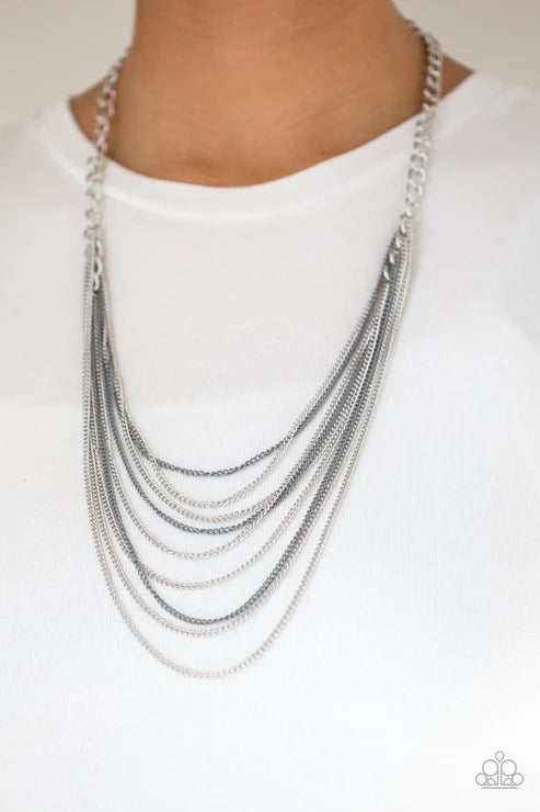 Paparazzi ♥ Rebel Rainbow - Silver ♥ Necklace