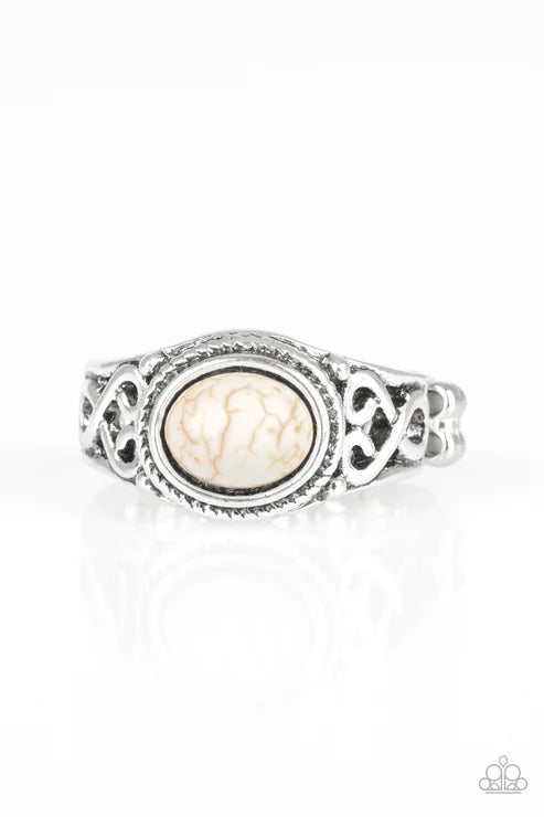 Paparazzi ♥ Set In Stone - White ♥ Ring