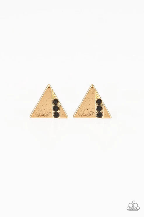 Paparazzi ♥ Pyramid Paradise - Black ♥ Post Earrings