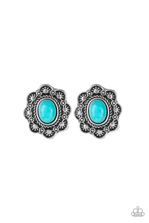 Paparazzi ♥ Springtime Deserts - Blue ♥ Post Earrings