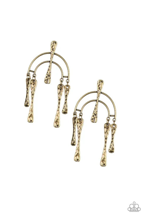 Paparazzi ♥ ARTIFACTS Of Life - Brass ♥ Post Earrings