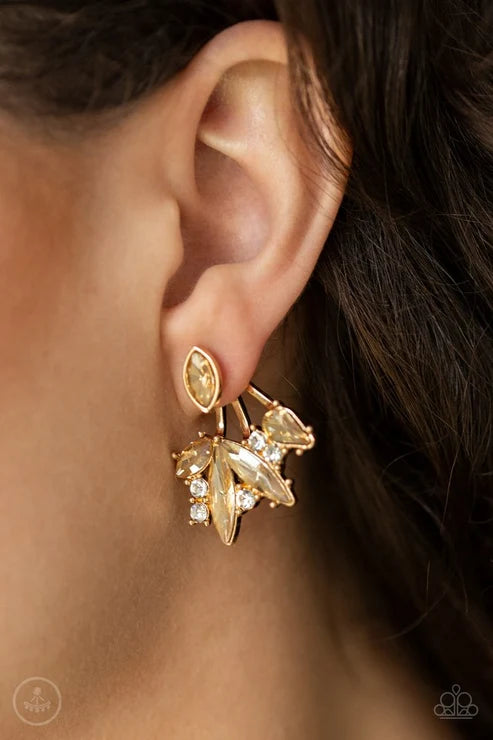 Paparazzi ♥ Deco Dynamite - Gold ♥ Post Earrings