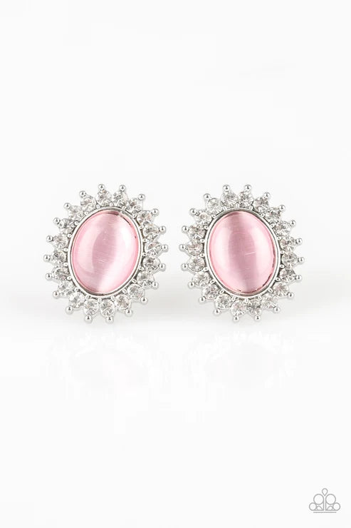 Paparazzi ♥ Hey There, Gorgeous - Pink ♥ Post Earrings