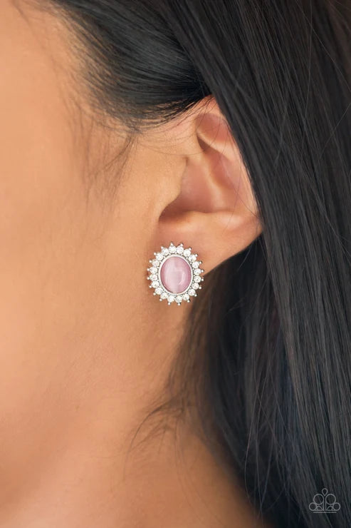 Paparazzi ♥ Hey There, Gorgeous - Pink ♥ Post Earrings
