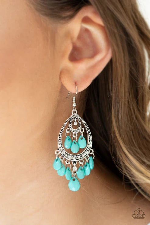 Paparazzi ♥ Gorgeously Genie - Blue ♥ Earrings