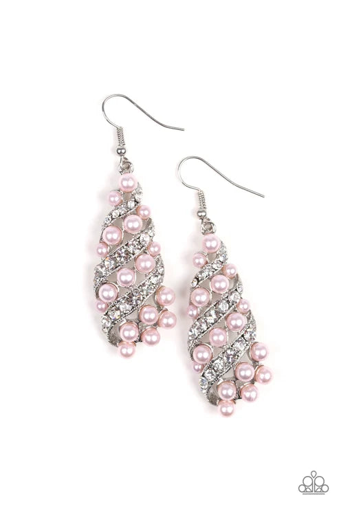 Paparazzi ♥ Ballroom Waltz - Pink ♥ Earrings