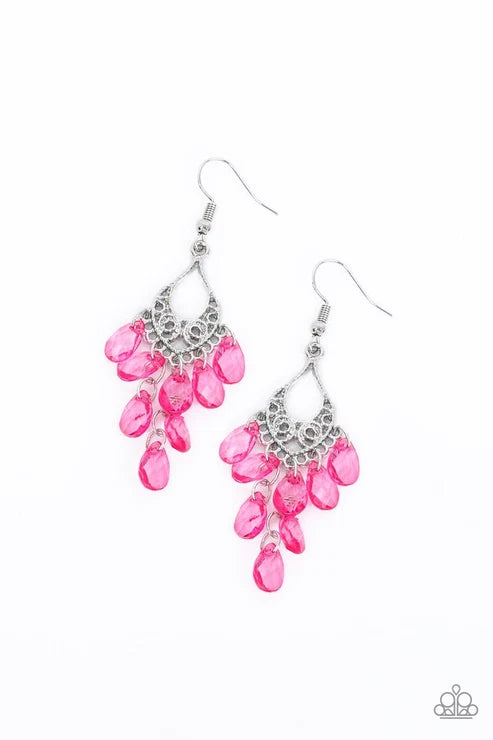 Paparazzi ♥ What Happens In Maui - Pink ♥ Earrings