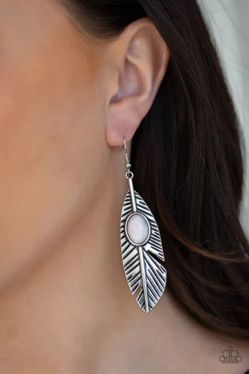 Paparazzi ♥ Quill Thrill - Silver ♥ Earrings