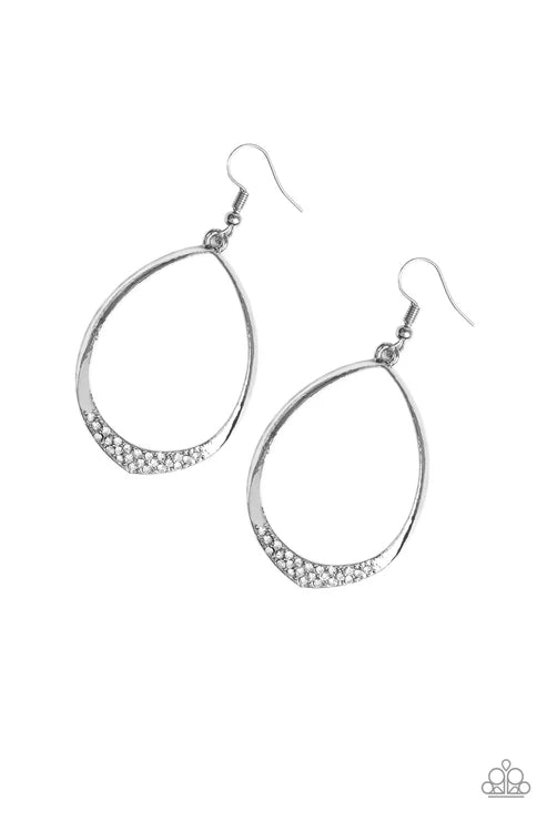 Paparazzi ♥ REIGN Down - White ♥ Earrings