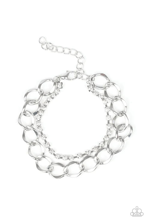 Paparazzi ♥ Material Girl - White ♥ Bracelet