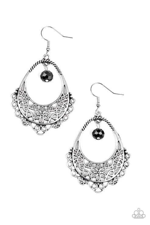 Paparazzi ♥ Garden Society - Black ♥ Earrings