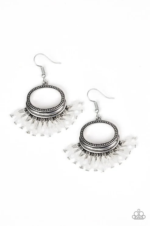 Paparazzi ♥ Happy Days - White ♥ Earrings