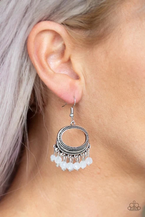 Paparazzi ♥ Happy Days - White ♥ Earrings