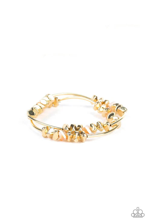 Paparazzi ♥ Get The GLOW On The Road - Gold ♥ Bracelet