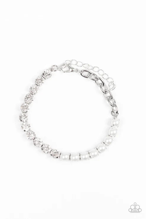 Paparazzi ♥ Out Like A SOCIALITE - White ♥ Bracelet