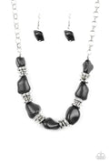 Paparazzi ♥ Stunningly Stone Age - Black ♥ Necklace