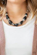 Paparazzi ♥ Stunningly Stone Age - Black ♥ Necklace