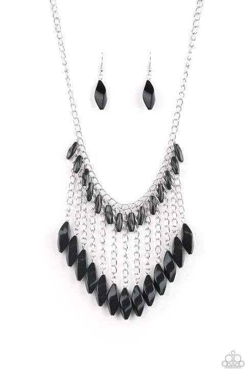 Paparazzi ♥ Venturous Vibes - Black ♥ Necklace