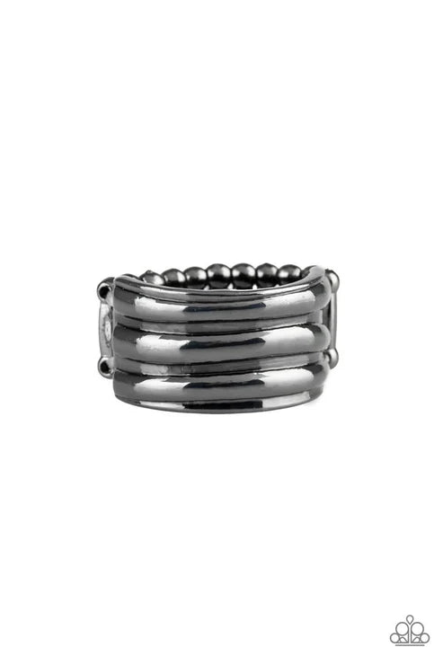Paparazzi ♥ Rough Around The Edges - Black ♥ Ring